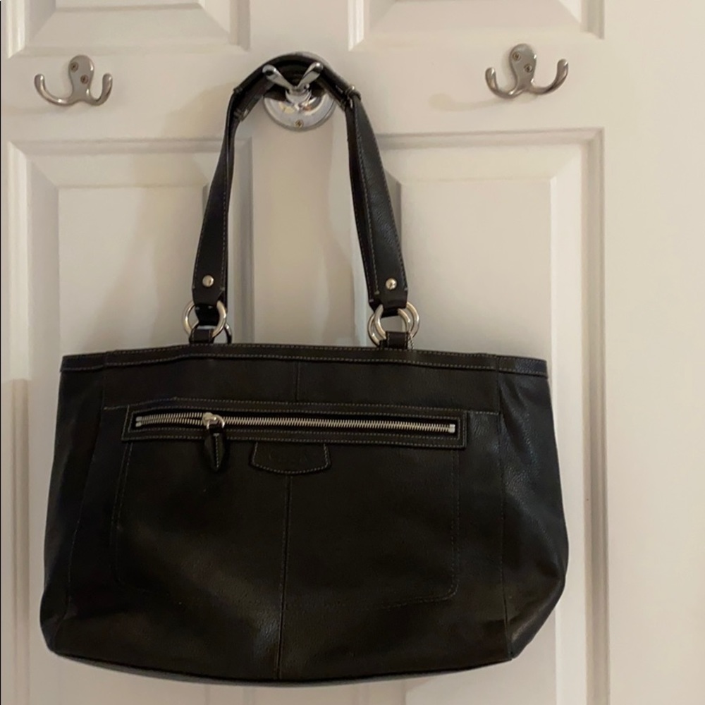 Coach Black Leather Tote